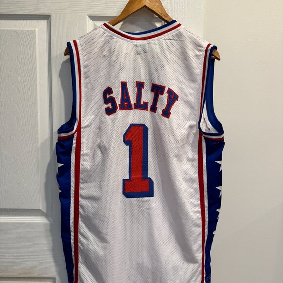 White and Blue Basketball Jersey - Picture 1 of 5